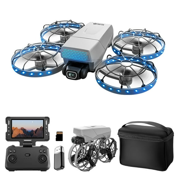 Drone with Screen Remote Control, Brushless Motor And Cool LED Lights Drones, 2.4G RC Quadcopter Obstacle Avoidance