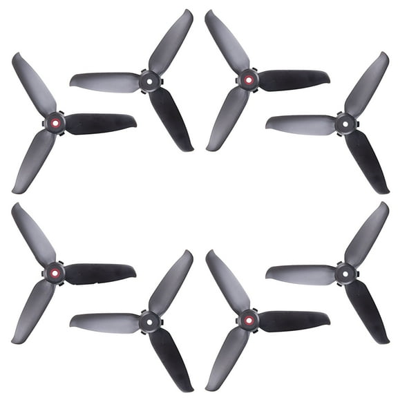 DroneTech DJI FPV Propellers 5328 3 Blades Low Noise Quick Release Drone Propellers Black, 8 Count