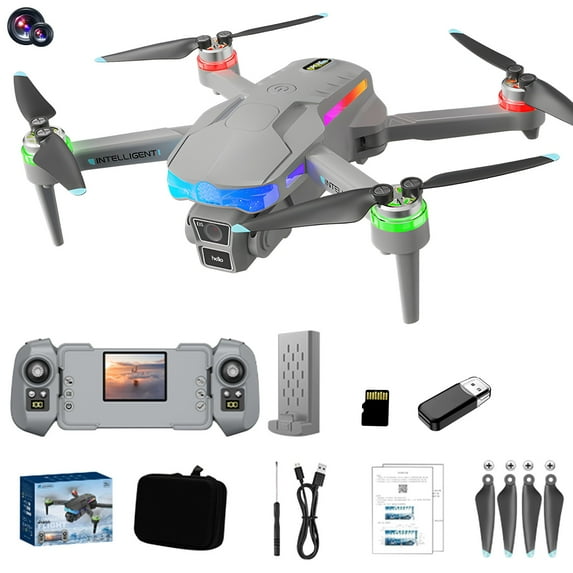 Drones with Camera - 1080P HD Screen Remote Control, Brushless Motor, Altitude-Hold, Obstacle Avoidance, Gesture Control, Folding Portable Quadcopter with Carrying Case for Adults and Teens