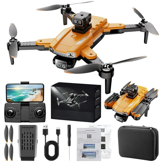 Drones with Camera Clearance, 2.4G WIFI FPV Drone with 4K Camera for Adults RC Quadcopter with Auto Return Follow Me Brushless Motor Fly Route Fly Altitude Hold Headless Mode