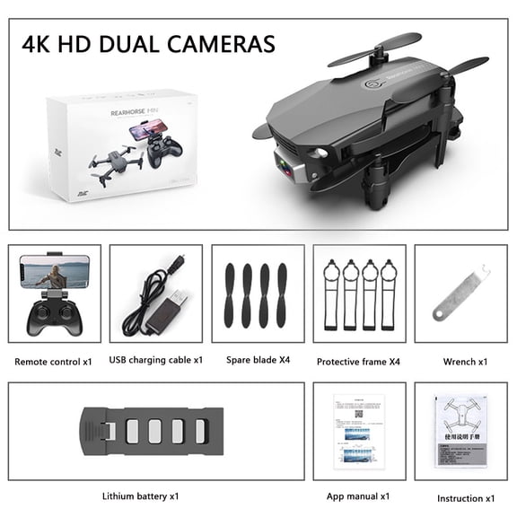 Drones Christmas gifts, Drone 4K HD Camera WIFI FPV Selfie Quadcopter Headless Mode Drone Toy