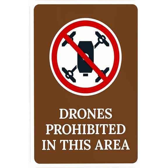 Drones Prohibited In This Area Symbol Sign 8"x12" - Rules Security Metal for Outdoor Indoor Road Yard Garage Home Business