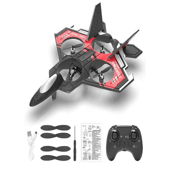 Drones UAV Aircraft Fixed Wing Foam Aircraft Airplane 2.4G Wireless with LED Light Remote Control Aircraft Stunt Roll Cool Light Styrofoam Plane Drones for Kids