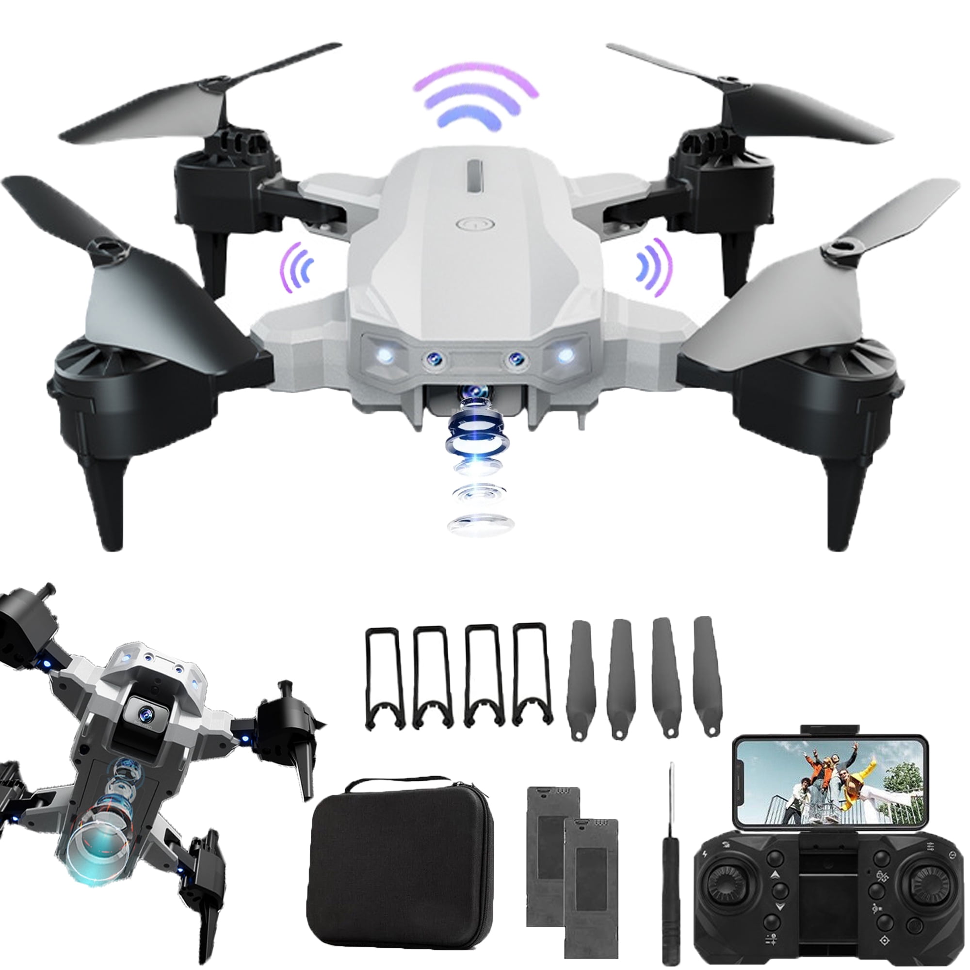 Drones with Dual Camera for adults & Kids,4K HD FPV Mini Drones ...