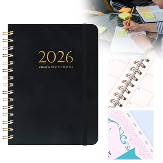 Index Notebook Small 2026 Mini Pocket Planner Calendar for Purse, PU Leather Dated Planner ...