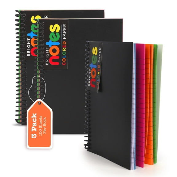 Drongq 4 Pack Spiral Notebooks 7x5in, Wirebound Lined Note Books, 100 Sheets/200 Pages, Bright Neon Colored Papers, Durable Poly Cover Ruled Memo Pads, Spiral Journal for Classroom