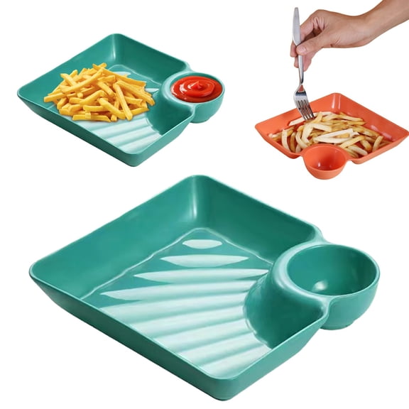 Drongq Sushi Plate Set, Taco Plate, Veggie Platter, Snack Plate, Sauce Separated Plate,Veggie Platter Dipping Serving Trays with Sauce Rack for Family Party Appetizer Sushi Taco