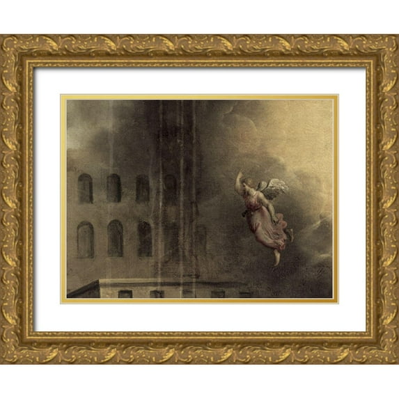 Droochsloot, Joost Cornelisz 32x25 Gold Ornate Wood Framed with Double Matting Museum Art Print Titled - The Pool of Bethesda