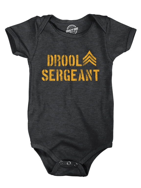 Drool Sergeant Baby Bodysuit Funny Military Army Sarcastic Infant Jumper