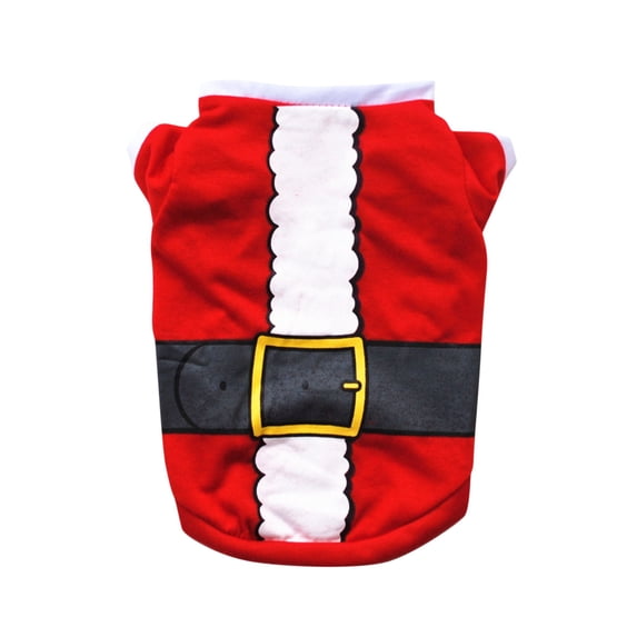 DroolingDog Pet Dog Christmas Shirts Elf Costume Puppy Tshirt for Small Dogs, Green Red, 1PCS