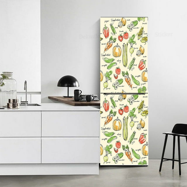 Drooping Green Plants Door Fridge Stickers To Cover Full Doors Self