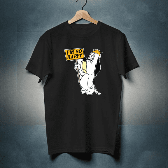 Droopy Dog im so happy T-shirt Black Funny Unisex S to 5XL JJ3566Model