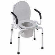 Drop-Arm Steel Commode