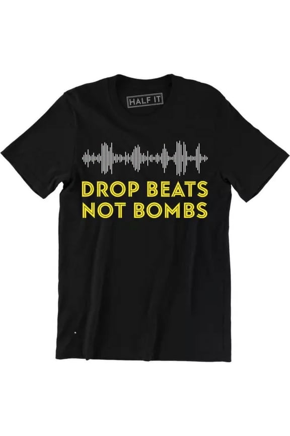 Drop Beats Not Bombs Sound Wave T-Shirt for Men