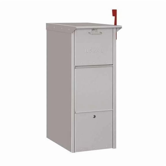 Drop Box, Gray, Powder Coated, 1 Doors, Recessed, Aluminum 4375SLV