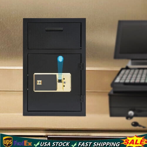 Drop Box for Money & Mail Drop Slot Safe Cash Depository Safe Black with Keys 14*14*21.7in