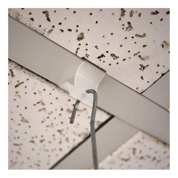 Drop Ceiling Grid Clip Snap On Sign Hangers with 3/16" Hole, Includes 12" H Metal Double C , 20 Pack