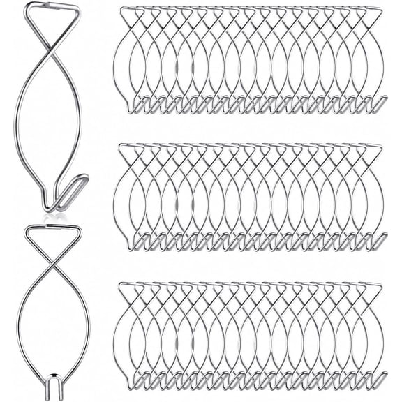Drop Ceiling Hooks, 100 Pack T-Bar Grid Clips for Classroom Decorations | Galvanized steel construction; squeeze-to-open installation; removable design; silver finish