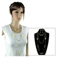 thumbnail image 1 of Drop Chain Beaded Earrings And Statement Bib Layered Big Link Gold Tone Necklace Set Pieces - Yellow Faux Pearl And Green Ladies Adult Female Women, 1 of 4