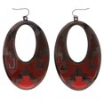 thumbnail image 1 of Drop Dangle Earrings Oval Shaped With Red Digital Design TME1371A, 1 of 1