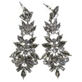 thumbnail image 1 of Drop Dangle Earrings With Crystal Accents Silver-Tone, 1 of 2