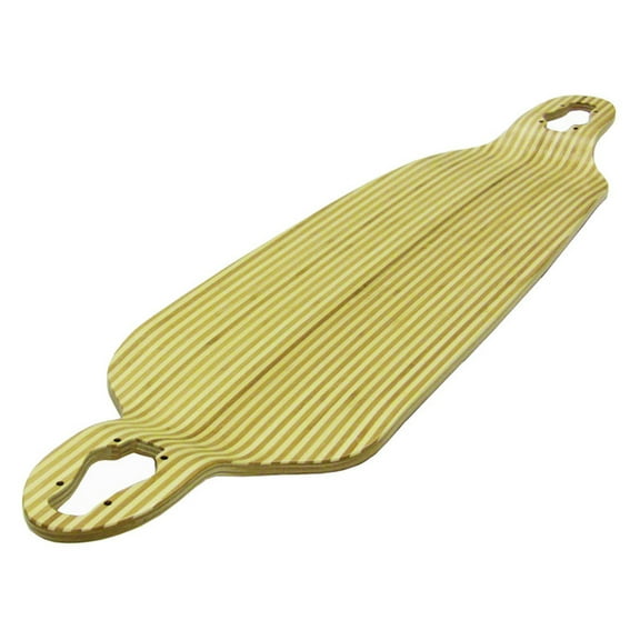 Drop Down / Through Longboard Deck - Zebra Bamboo Inlay - 9.75' x 39.75'