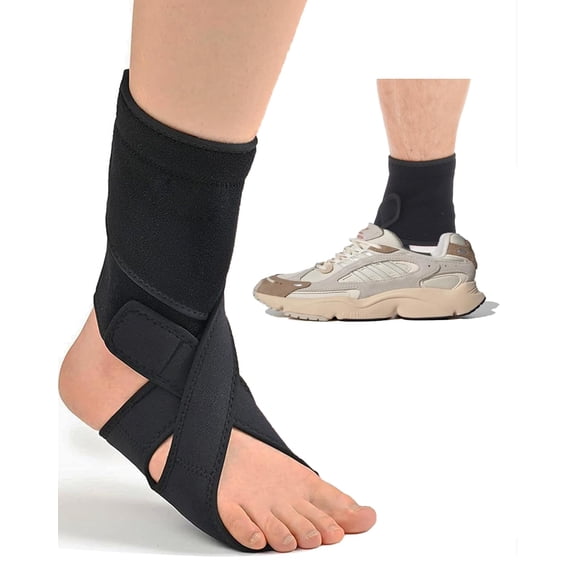 Drop Foot Brace - Adjustable AFO Ankle Brace for Walking & Stroke Recovery, Breathable Material for Ankle and Foot Support, Comfortable Design ( Black-Right )