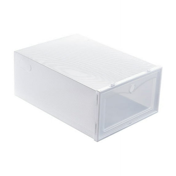 Drop Front Shoe Box,Clear Plastic Shoe Boxes Stackable Floding DIY Shoe Drawers Storage Use for Shoe, Clothing, Sundries(4 Colors，1PCS)