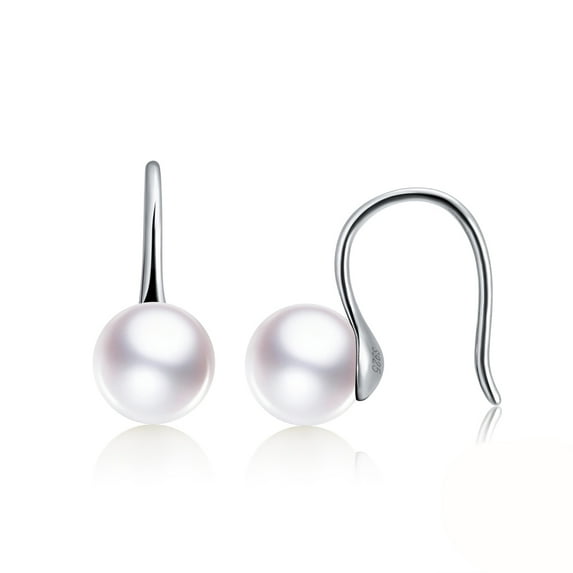 Drop Hook Earrings for Women Simulated Pearl Sterling Silver Ginger Lyne Collection