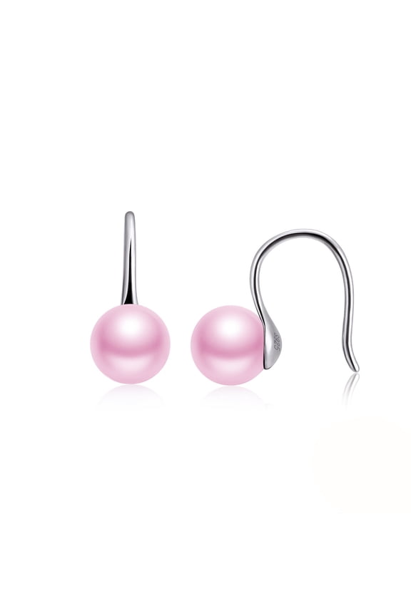 Drop Hook Earrings for Women Simulated Pearl Sterling Silver Ginger Lyne Collection