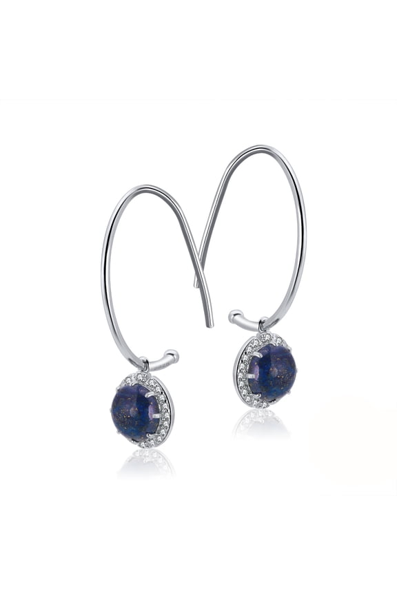 Drop Hook Earrings for Women Sterling Silver Cubic Zirconia Charm Ginger Lyne Collection