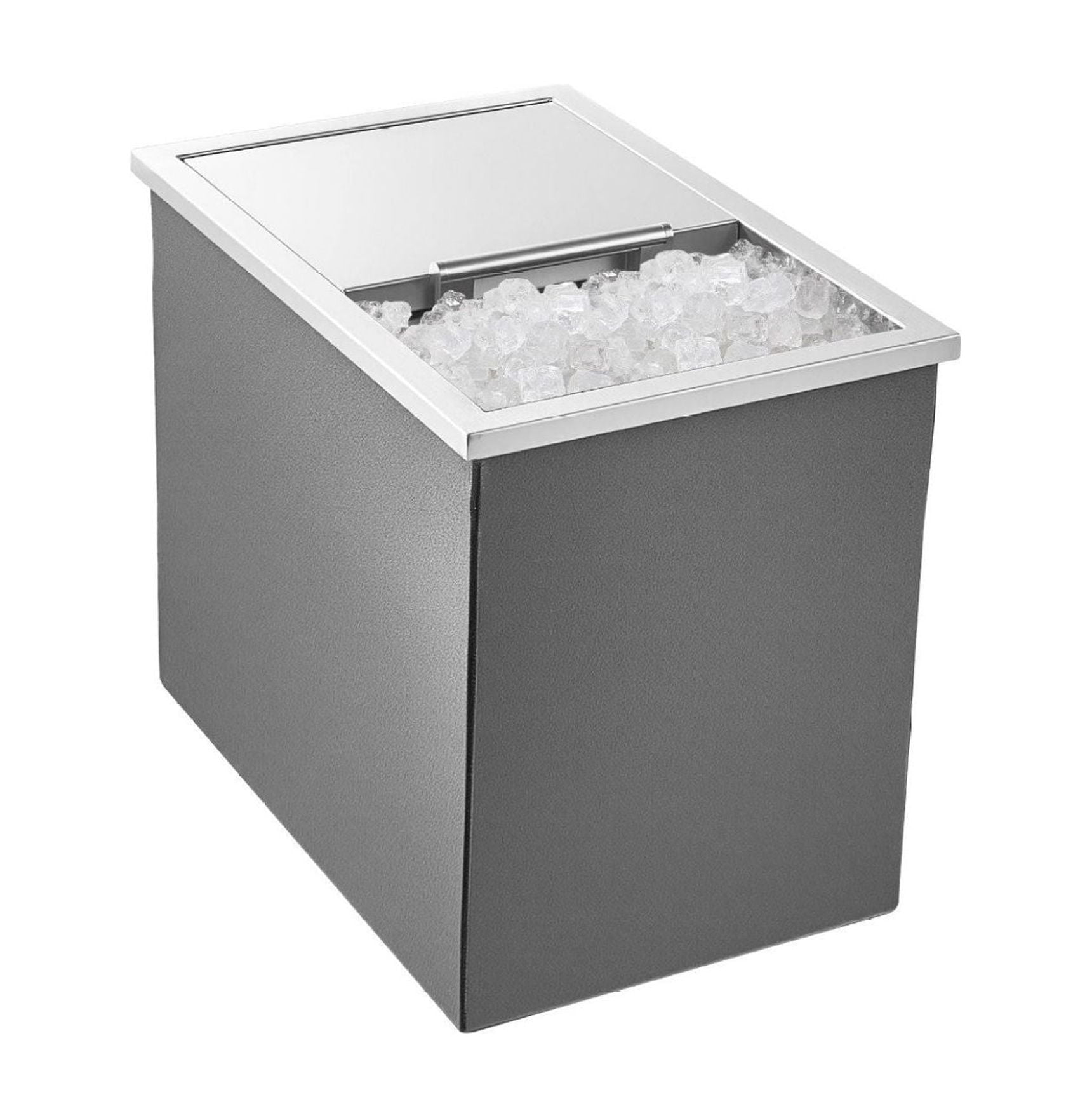 Drop In Ice Chest, 28.6 Quart Stainless Steel Cooler - Outdoor Kitchen Bar Ice Bin with Sliding Lid & Drain; Commercial Grade for Beer, Wine, Beverages