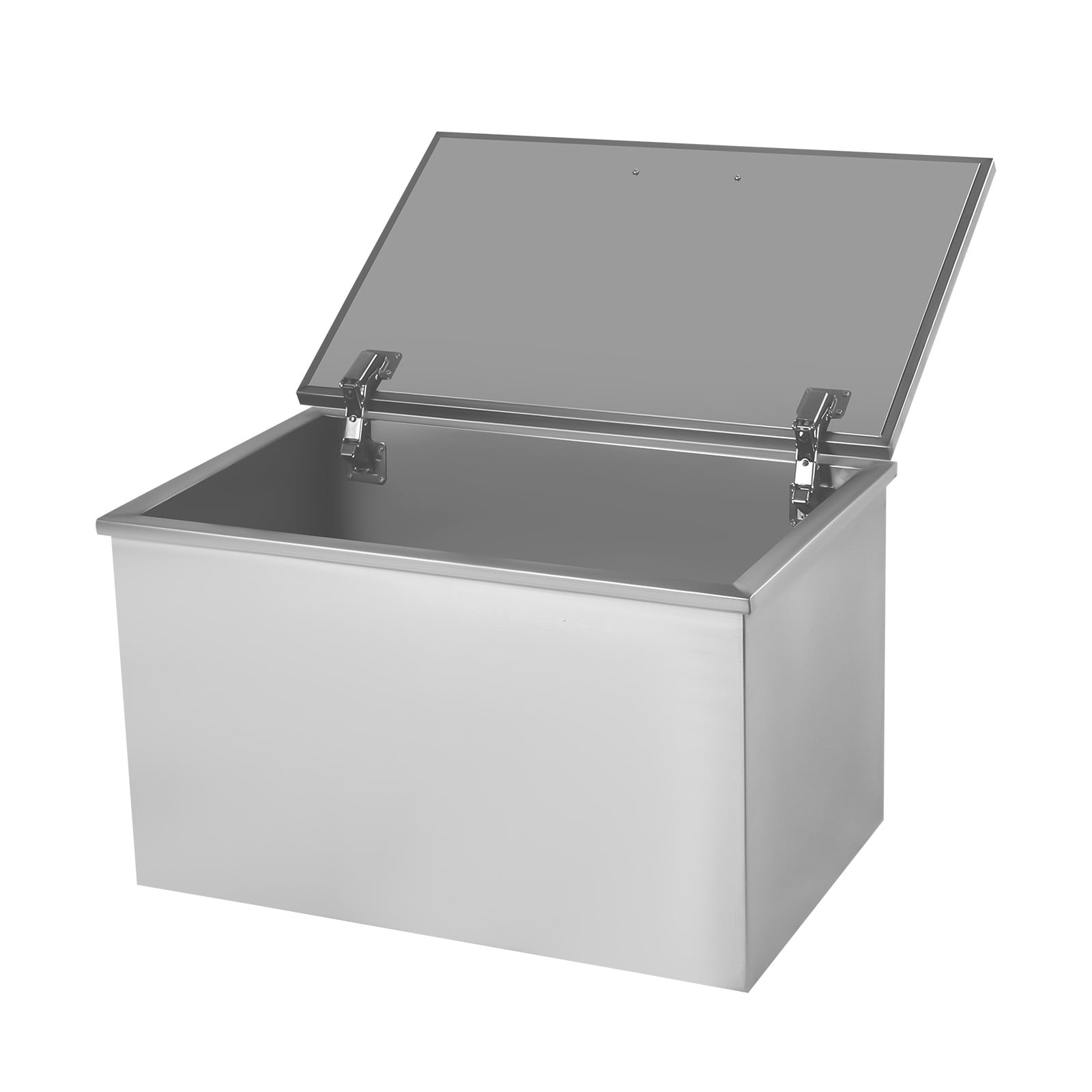 Drop in Ice Chest, Drop in Cooler Stainless Steel with Hinged Cover Bar Ice Bin Drain-Pipe and Drain Plug for Cold Wine Beer (28*18*17inch, 100L/105Qt)