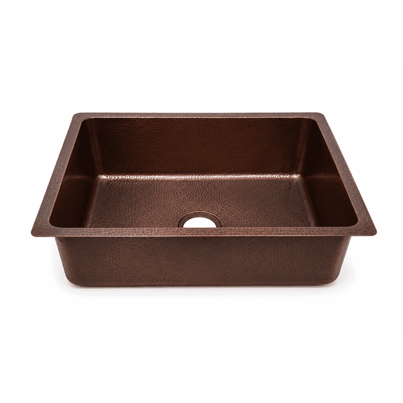 Drop-In Copper Bar Sink – Single Bowl 16-Gauge Antique Finish - Perfect For Home, Hotel, Eye Catching Accessory - 24.50" x 18.50" x 7" inch