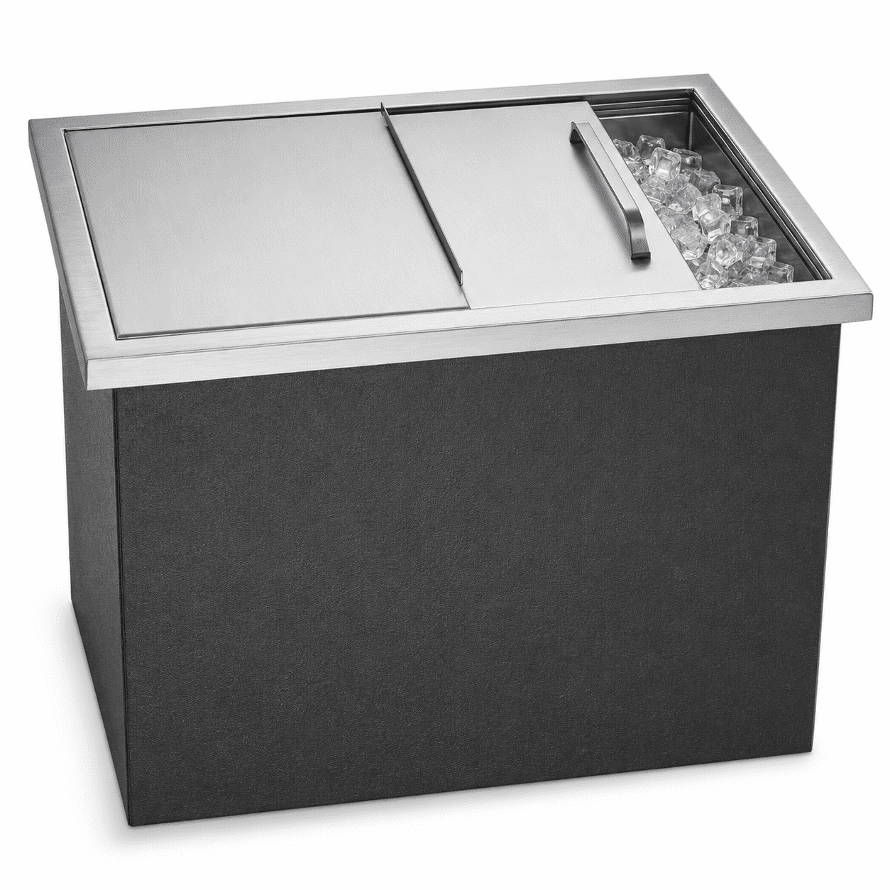 Drop-In Ice Chest, Stainless Steel Ice Storage Box with Sliding Lid and Drain Hose, Ice Bin for Chilled Wine, Beer, Beverage (18 x 12 x 14.5 Inches)