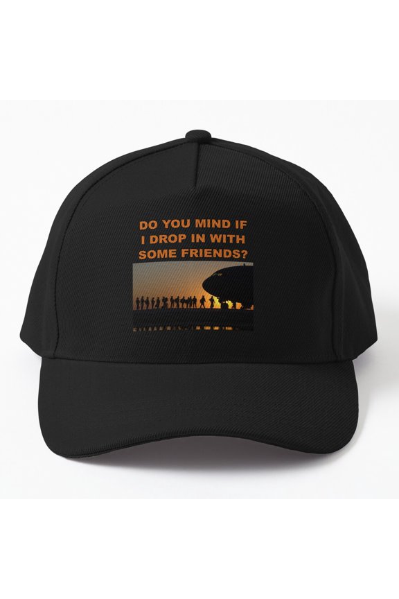 Drop In With Friends Baseball Hat, Adventure Group Statement Graphic Design, Classic Cap