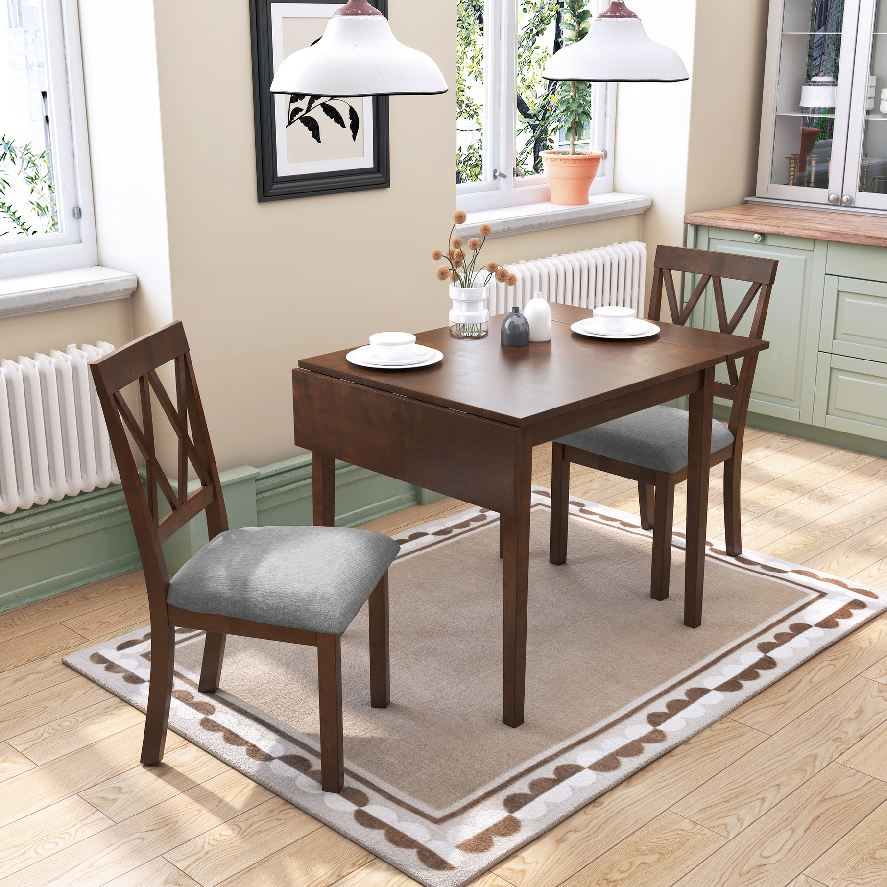 Compact Extending Tables Drop Leaf Table | Extend for More Space, Fold for Compact Storage ...