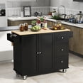 thumbnail image 1 of Drop - Leaf for Space - Saving / Rolling Kitchen Island with Locking Wheels & Towel Rack, 1 of 6