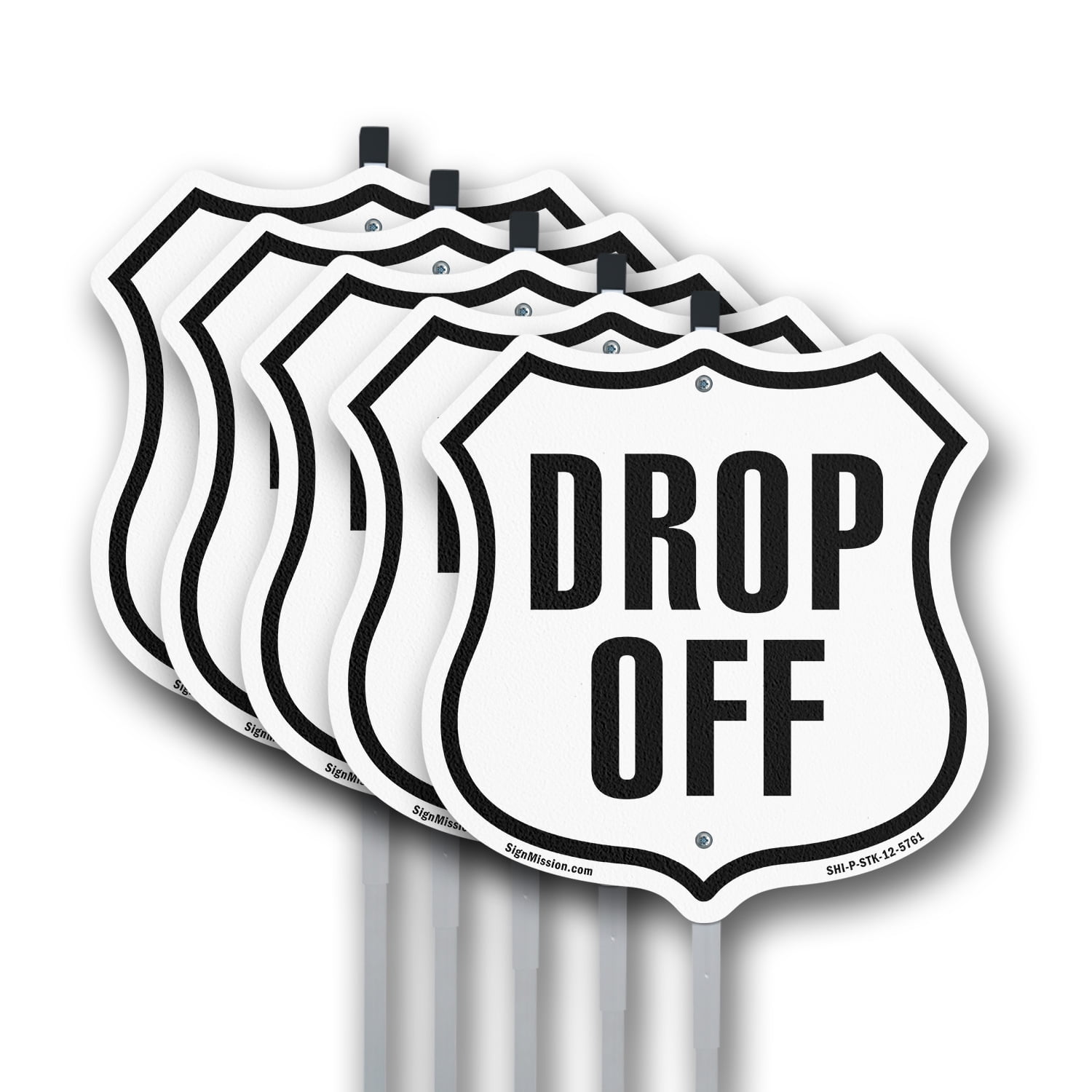 Drop-Off (5 Pack) 12 inch X 12 inch Shield Shaped Commercial Grade ...