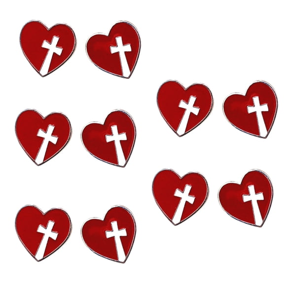Drop Oil Crossed Heart Pin Enameled Badge Pin With Easy Wear Design for Craft Headpiece Clothing Decors 10PCS