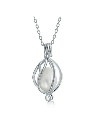 Pearl Cage Necklace-20 Chain/Choice of Pendant W/ Rice Pearl Oyster Fit  6-9mm