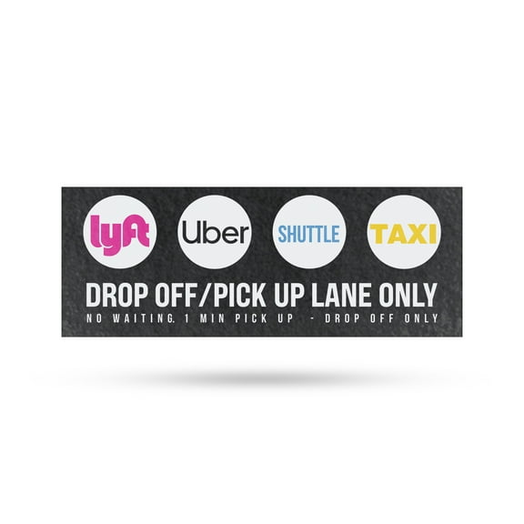 Drop Off Pick Up Lane Only Vinyl Decal 12 Inch x 5 Inch Weatherproof Heavy-Duty Adhesive Backing | Traffic Control, Clear Messaging, Durable Display | Made in USA