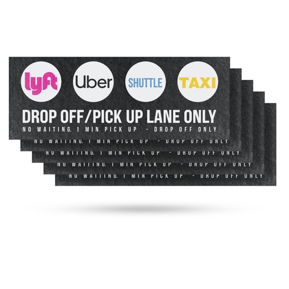 Drop Off Pick Up Lane Only Vinyl Decal 5 Pack of 12 Inch x 5 Inch Weatherproof Heavy-Duty Adhesive Backing | Traffic Control, Clear Messaging, Durable Display | Made in USA