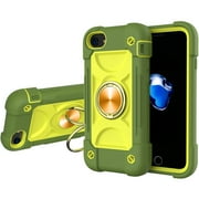 Drop Proof Case for iPhone 6/ iPhone 6S 4.7 inch, Allytech 360 Metal Rotating Ring Holder Kickstand Built-in Magnetic Car Mount Heavy Duty Hard PC Soft Silicone Shockproof Case, Avocado