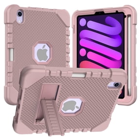 TECH CIRCLE Shockproof Case for iPad Mini 8.3" (A17 Pro) and iPad Mini 6 8.3" (6th Gen), 3-Layer Rugged Case with Built-in Kickstand, Pencil Holder, Drop Protection, Impact Resistant (Rosegold)