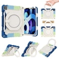 thumbnail image 1 of Drop Proof Rugged Case for Apple iPad Pro 11 Inch (3rd Generation 2021/ 2nd Gen 2020/ 1st Gen 2018 Tablet) - Heavy Duty Protection Shockproof Hard Case with Handle / Stand (Rainbow Blue), 1 of 7