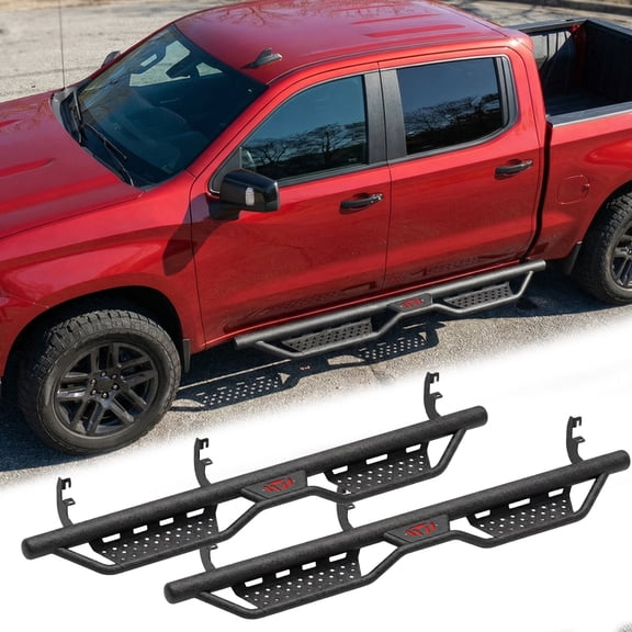 Drop Running Boards Side Steps Compatible with 2015 - 2026 Chevy Colorado & GMC Canyon Crew Cab (4 Full Size Doors),Two Stairs Design Bolt-on Side Steps Nerf Bar Black Powder Coated