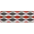 thumbnail image 1 of Drop Shape Geometric Texture Ripple Red Gray Kitchen Mat Rug 1 PCS Runner Rug Anti-Fatigue Comfort Memory Foam Standing Mat Non-Slip Floor Door Mat for Bathroom Bedroom 18x47in, 1 of 6