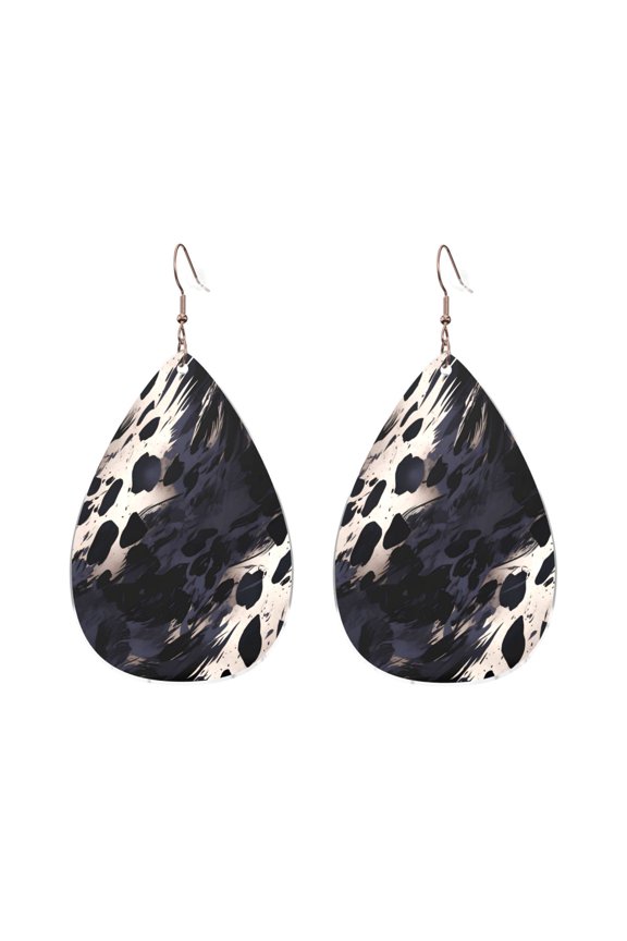Drop Shaped Acrylic Earrings Modern Chic Dangle Earrings For Sensitive Ears Easy To Wear For Girlfriend Wife Friend Animal Print Style Mediumorchid_3