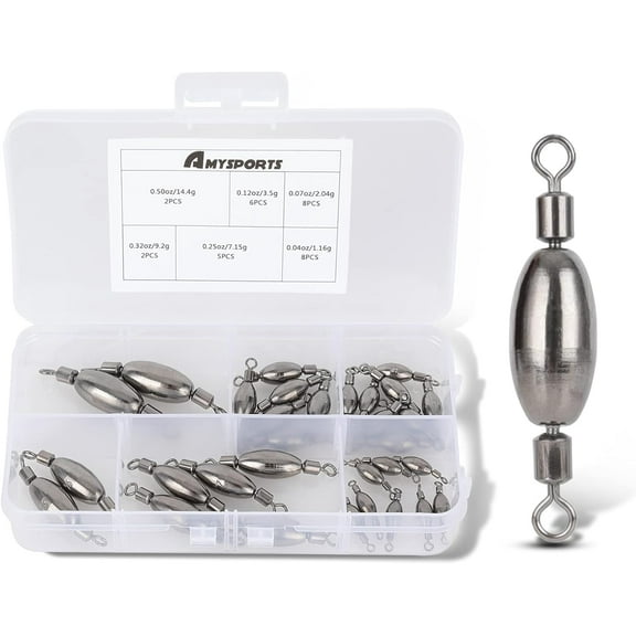 Drop Shot Fishing Sinkers Tackle Casting Swivel Weight Sinker Bullet Saltwater Removable Freshwater
